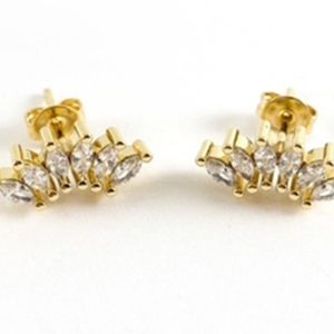 18k Gold Filled Cluster Earrings with CZ Crystals