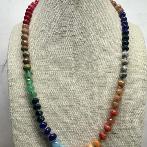 Earth and Sky 8mm Gemstone  Necklace