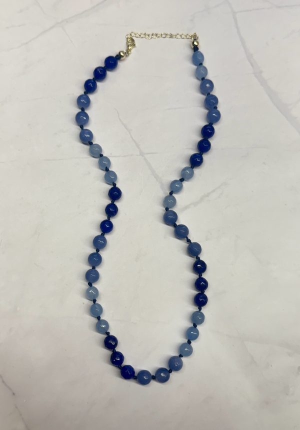 Blue Tranquility 8mm Round Gemstone Necklace - Image 2