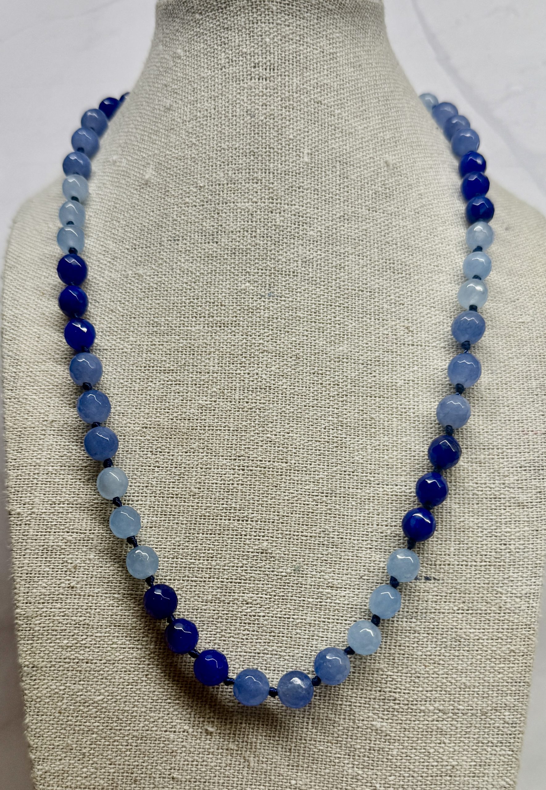 Blue Tranquility 8mm Round Gemstone Necklace