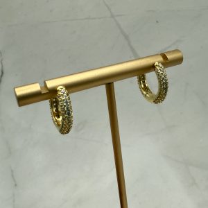 18K Gold Filled CZ Hoops