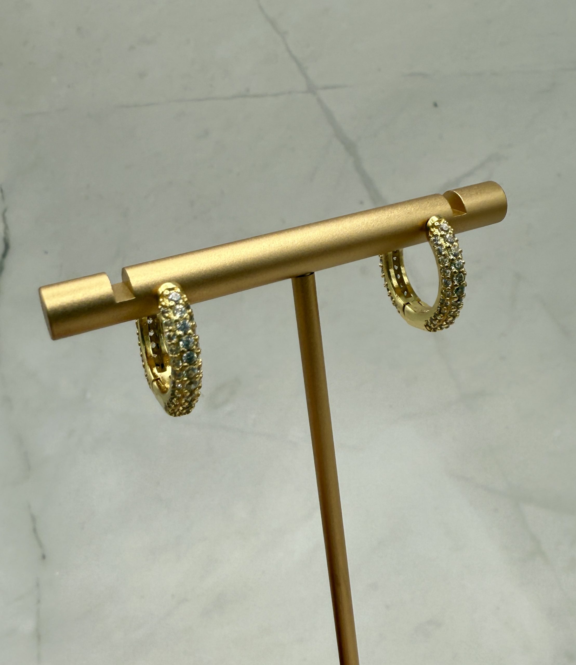 18K Gold Filled CZ Hoops