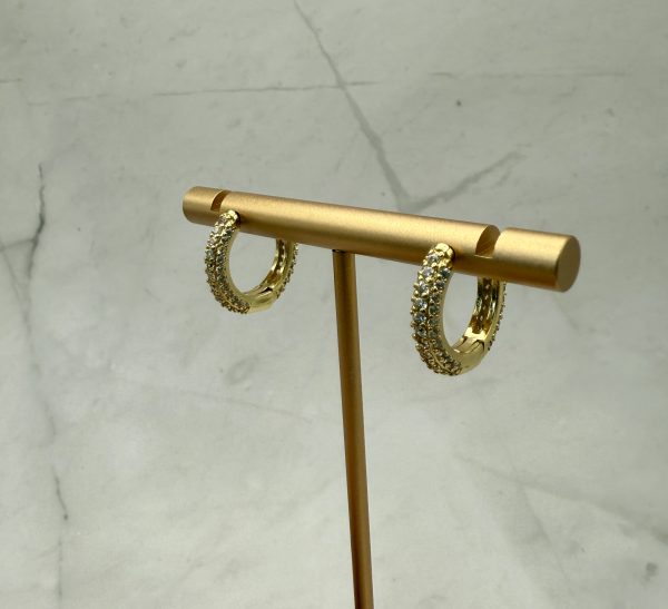 18K Gold Filled CZ Hoops - Image 2