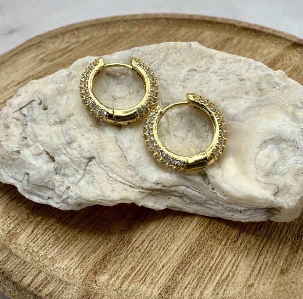 18K Gold Filled CZ Hoops - Image 3
