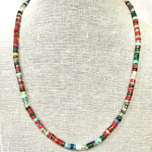 BoHo Mosaic Heishi Beaded Necklace