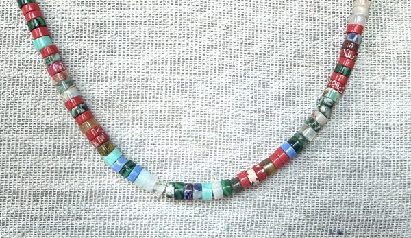 BoHo Mosaic Heishi Beaded Necklace - Image 3