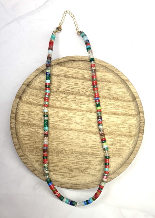 BoHo Mosaic Heishi Beaded Necklace - Image 2
