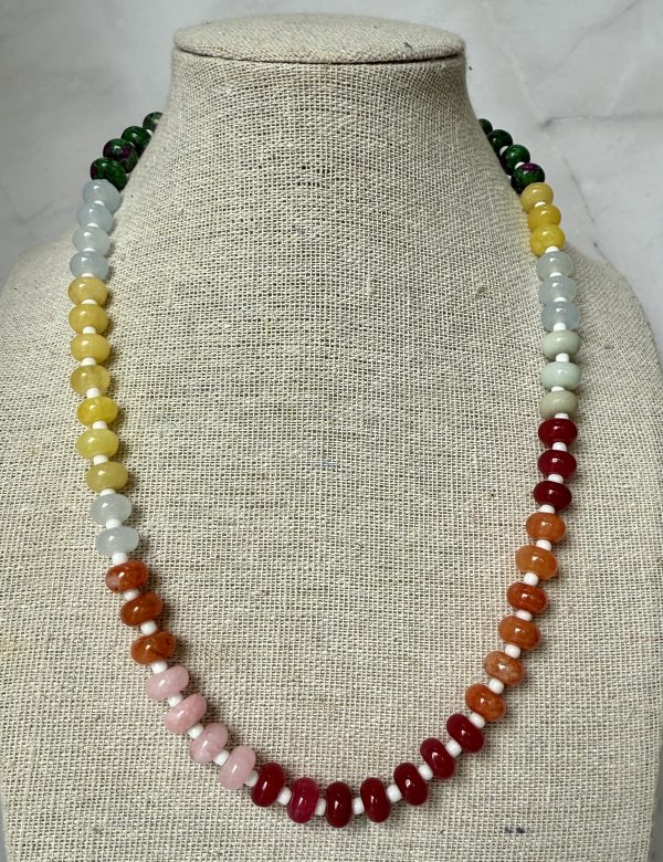 Rainbow Meadows 8mm Gemstone Necklace