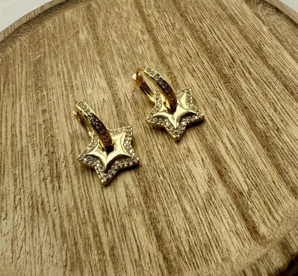 18k Gold Filled Huggie Star Earrings - Image 2