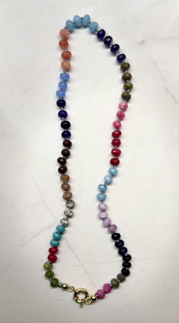 Midnight Rainbows 8mm Gemstone Necklace - Image 2